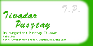 tivadar pusztay business card